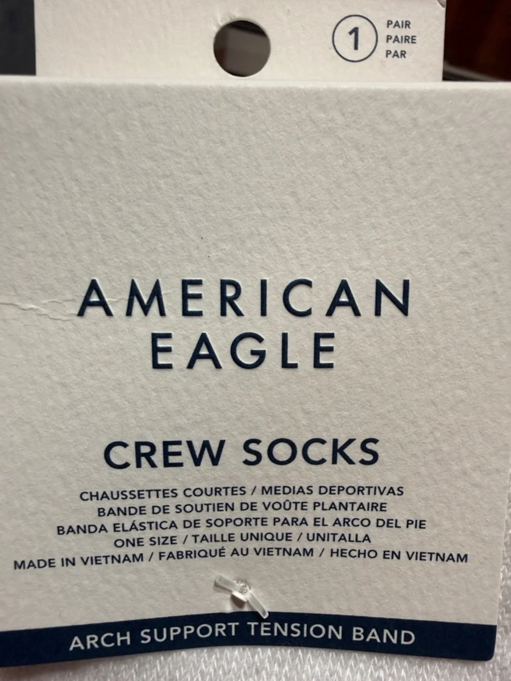 American Eagle Outfitters White Crew Socks with Red Stripes - Picture 4 of 4
